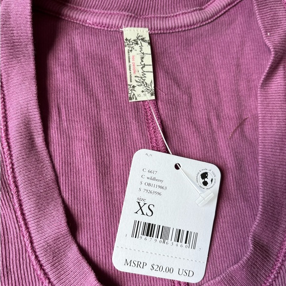 Intimately Free People Ribbed tank top wildberry - Picture 2 of 3